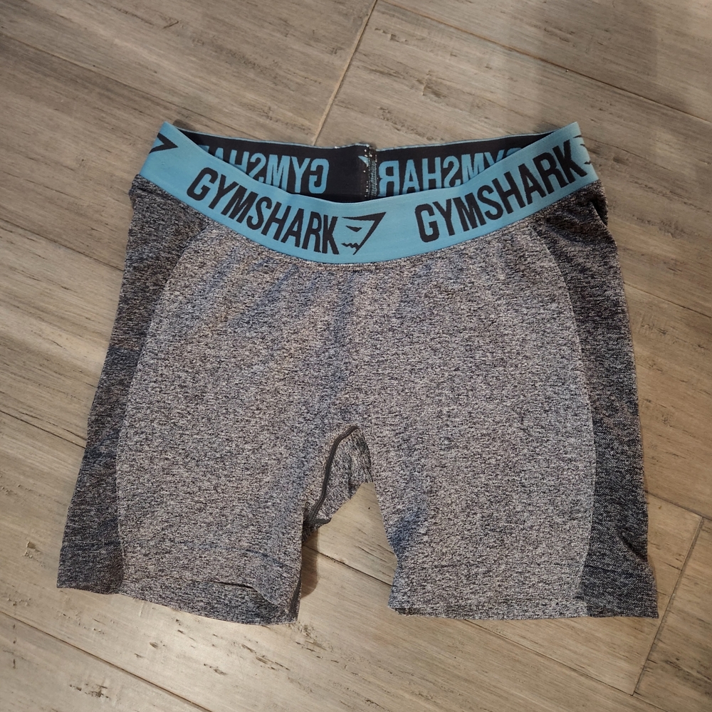 Gymshark Gray Shorts with Teal Waistband